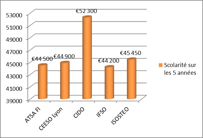 comparatif écoles ostéopathie ATSA FI, CEESO Lyon, CIDO, ISOSTEO